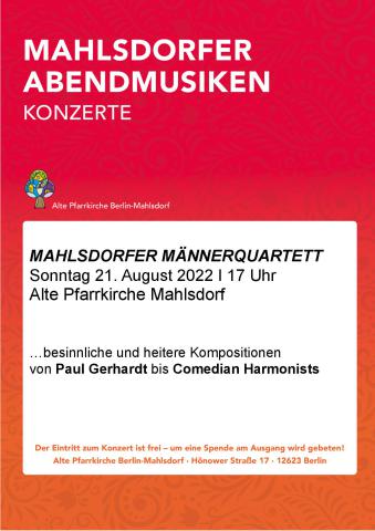 Mahlsdorfer Abendmusik am 21.8.2022