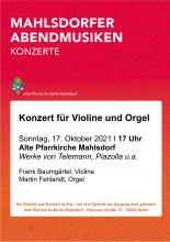 Mahlsdorfer Abendmusik 17.10.2021